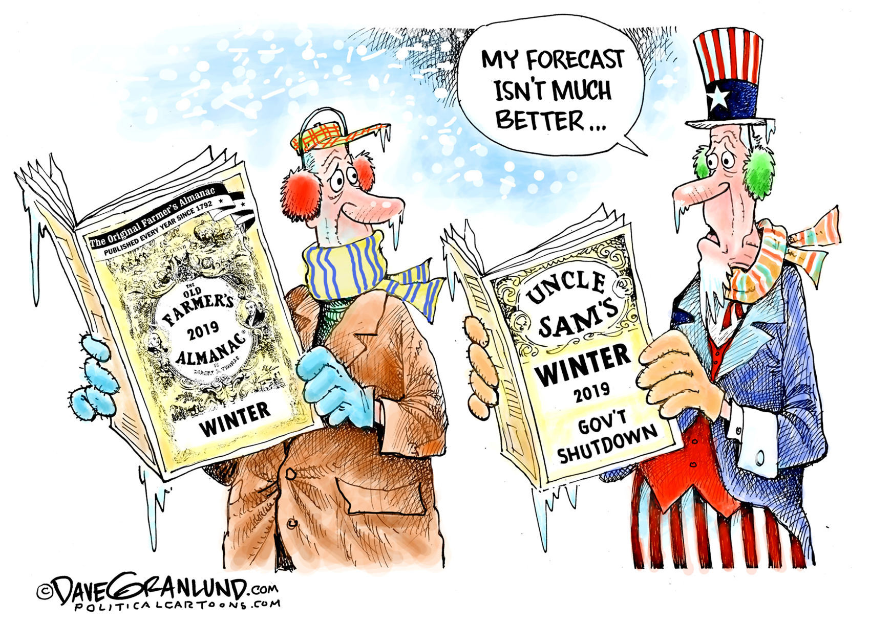 Uncle Sam's winter 2019 by Dave Granlund, PoliticalCartoons.com